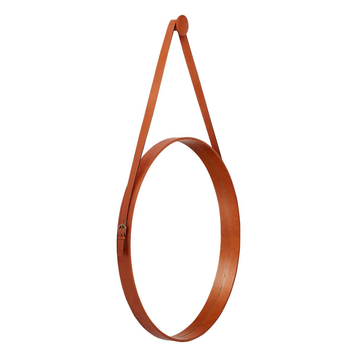 Leather Mirror | D80 cm