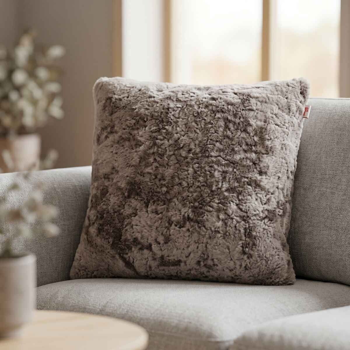 Coussin premium en peau de mouton | Poils longs | Nouvelle-Zélande | Double face Jaune Moutarde
