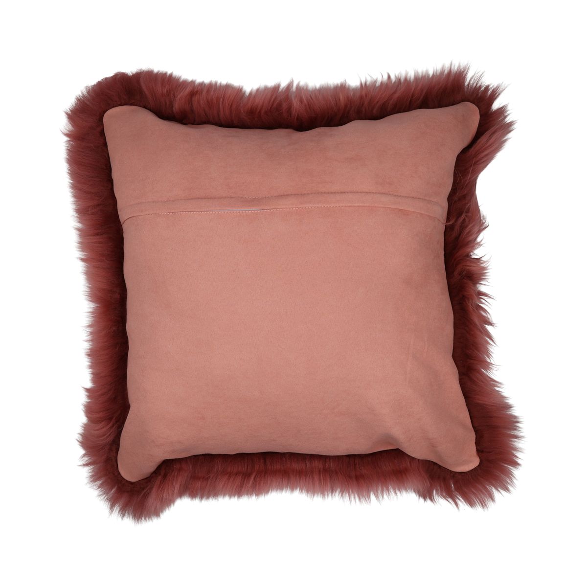Coussin en peau de mouton | Laine longue | Nouvelle-Zélande | 50x50 cm Vieille Rose