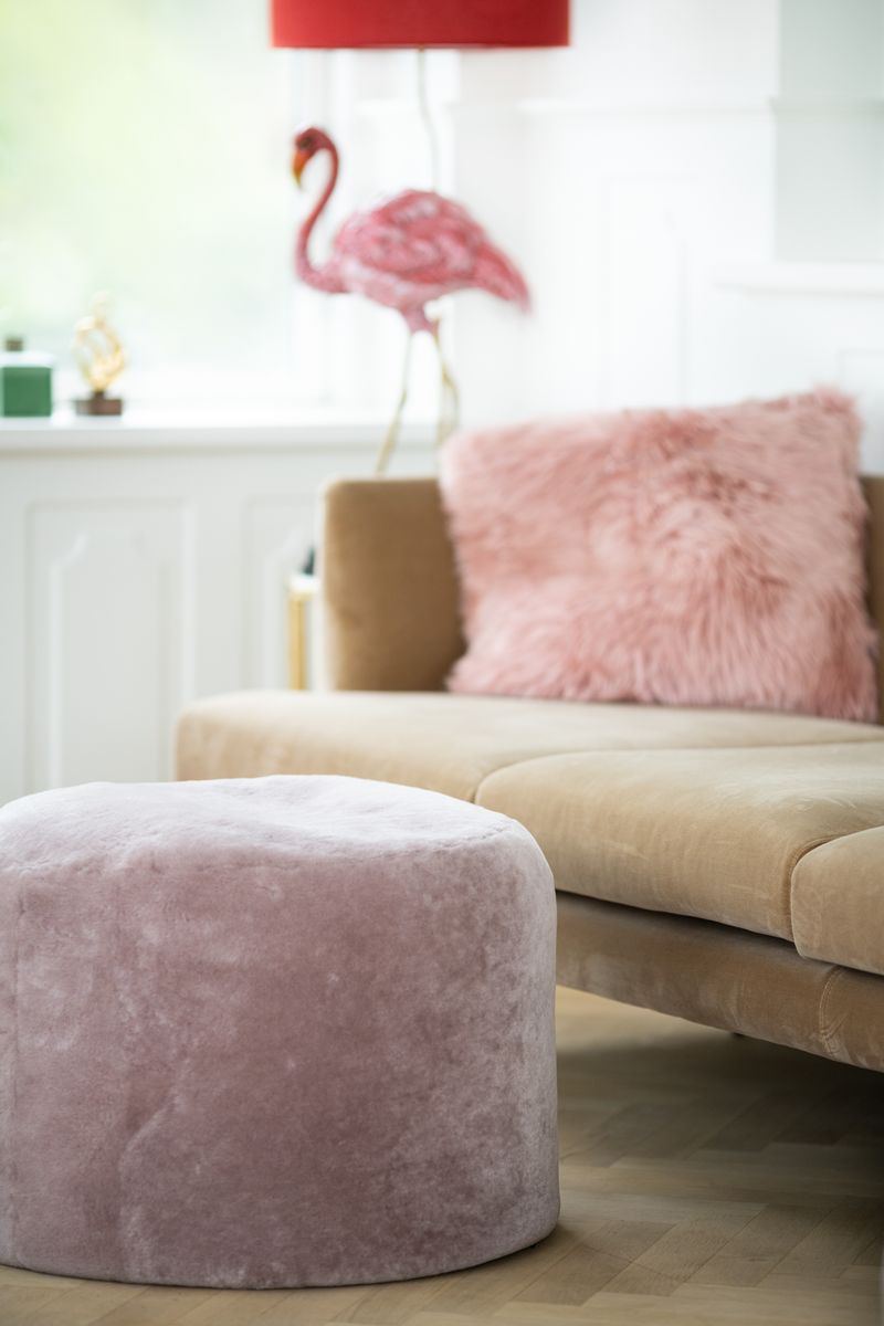 Round Moccasin Pouf | ø55xH36cm Light Purple