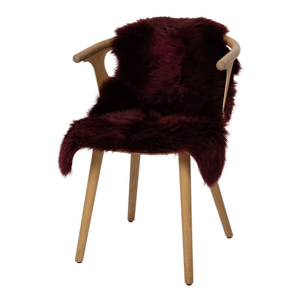 Peau de mouton de Nouvelle-Zélande à laine longue 100 cm Bordeaux
