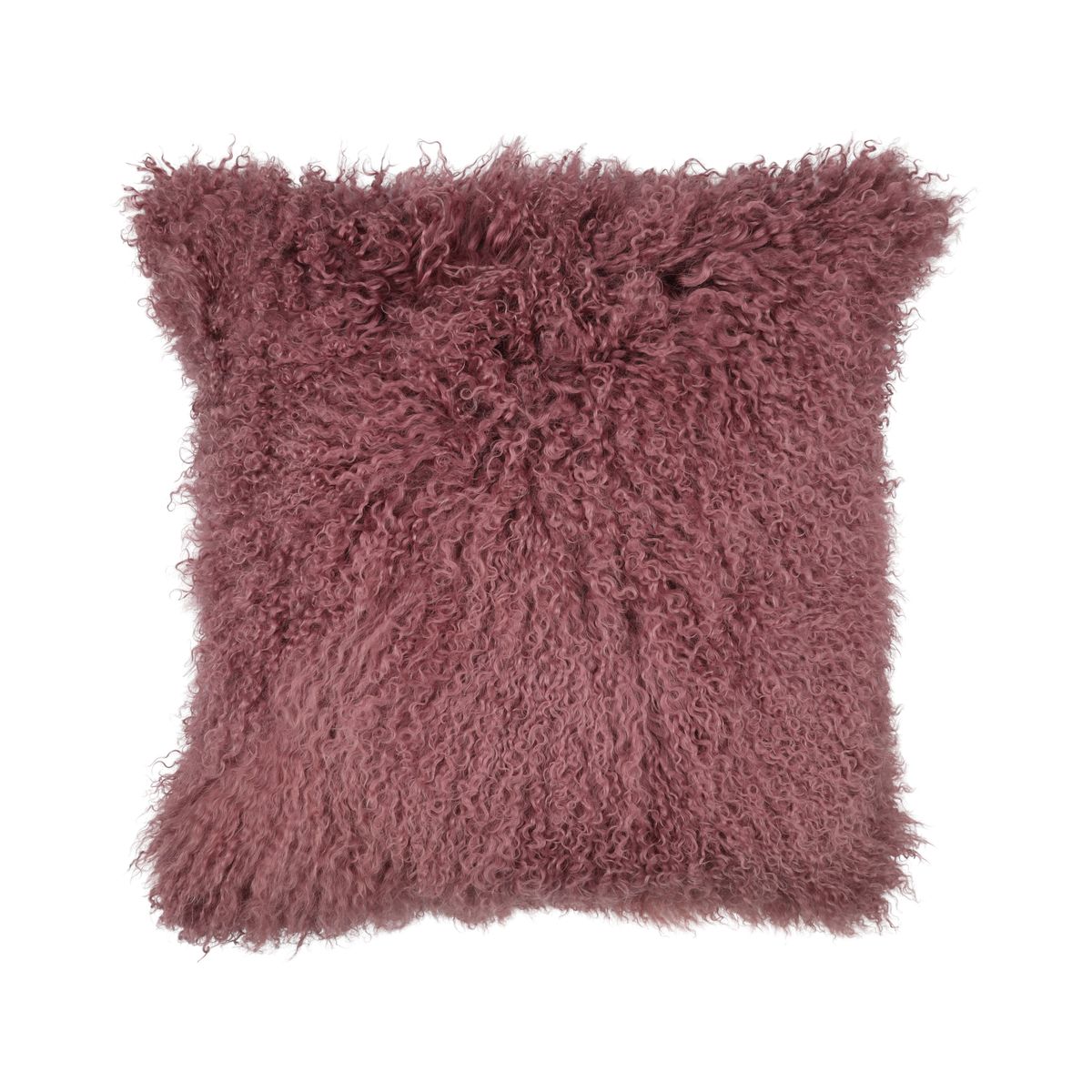 Coussin en peau de mouton tibétain | 50x50 cm Pourpre de raisin