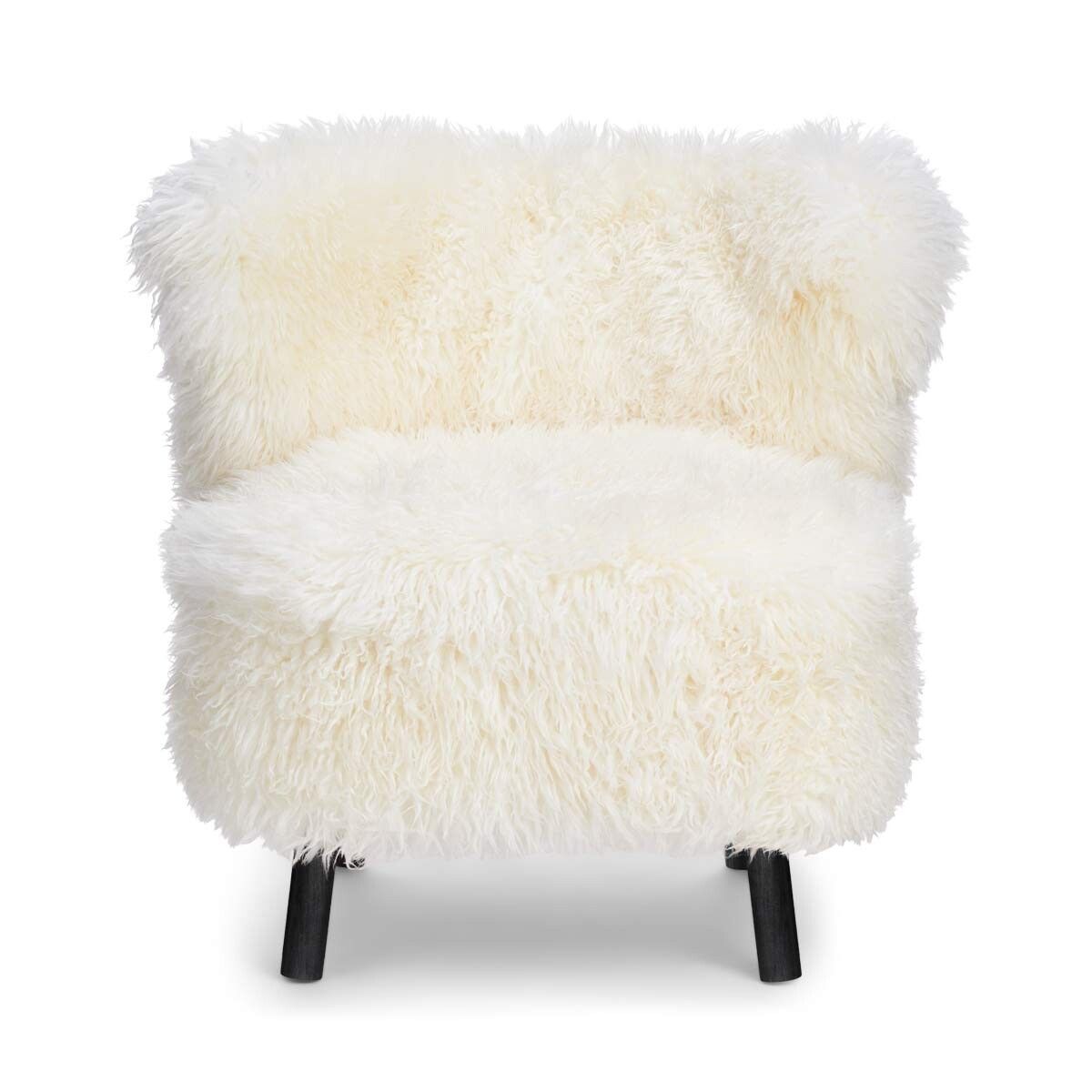 Fauteuil lounge Emil | Laine longue Blanche-Neige