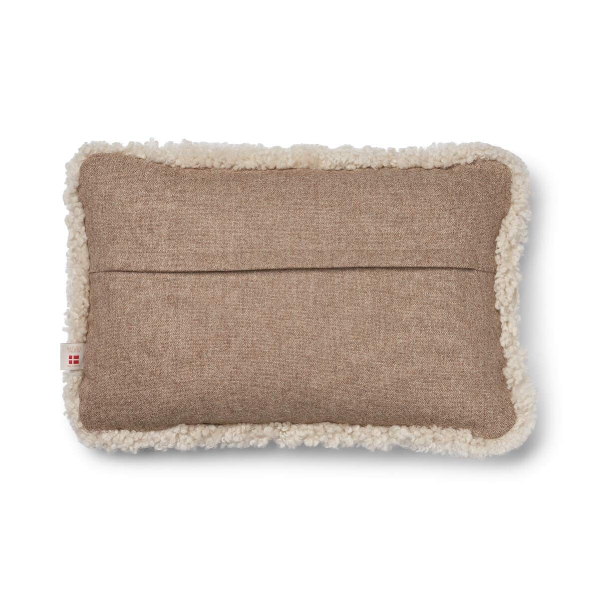 Coussin en laine courte de mouton | garniture SW | 34x52 cm Beige/Perle