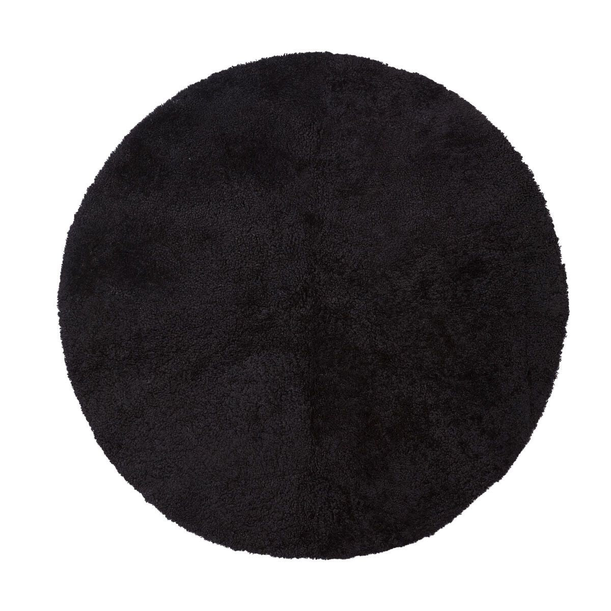 Short Wool Curly Sheepskin Design Rug | Ø180 cm