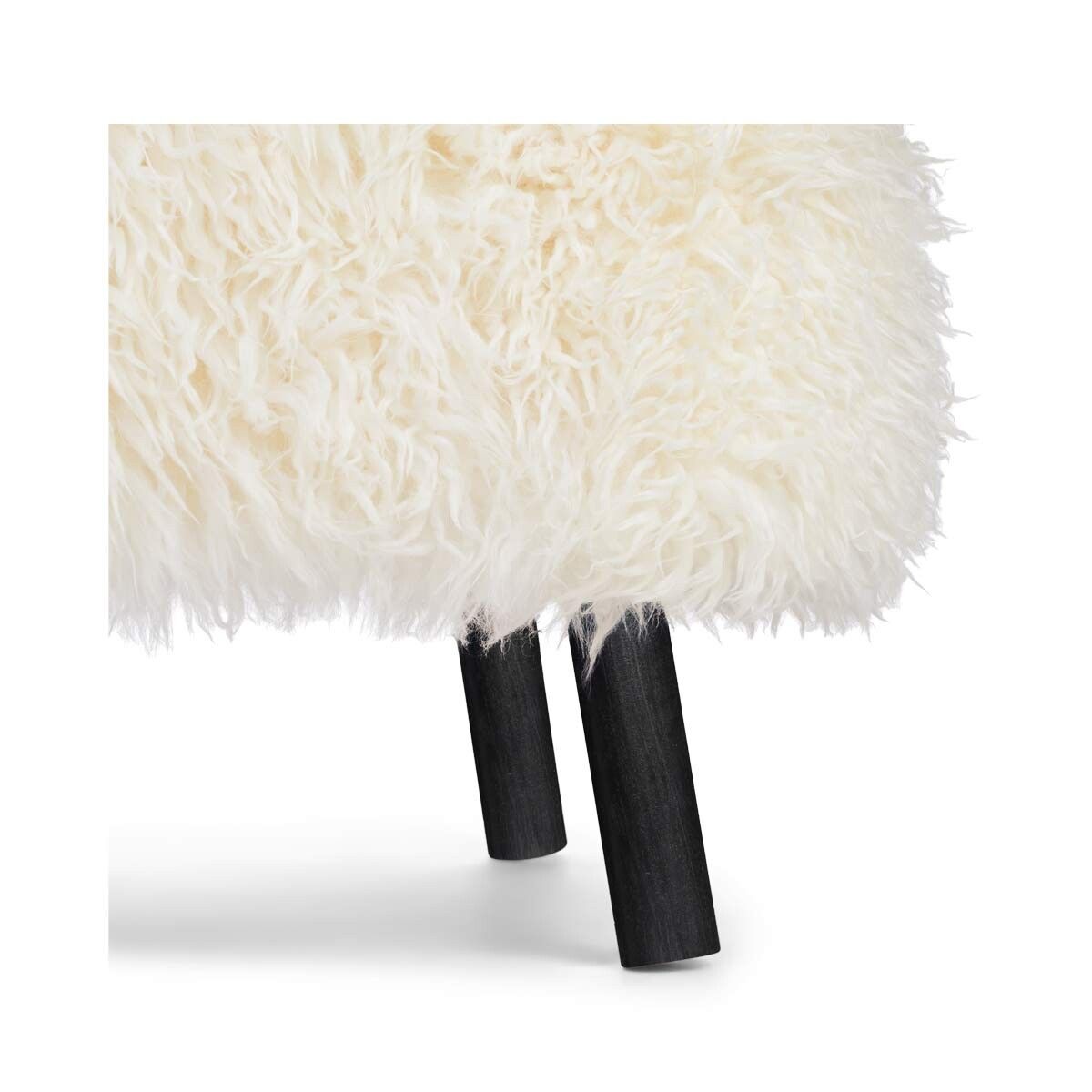 Fauteuil lounge Emil | Laine longue Blanche-Neige