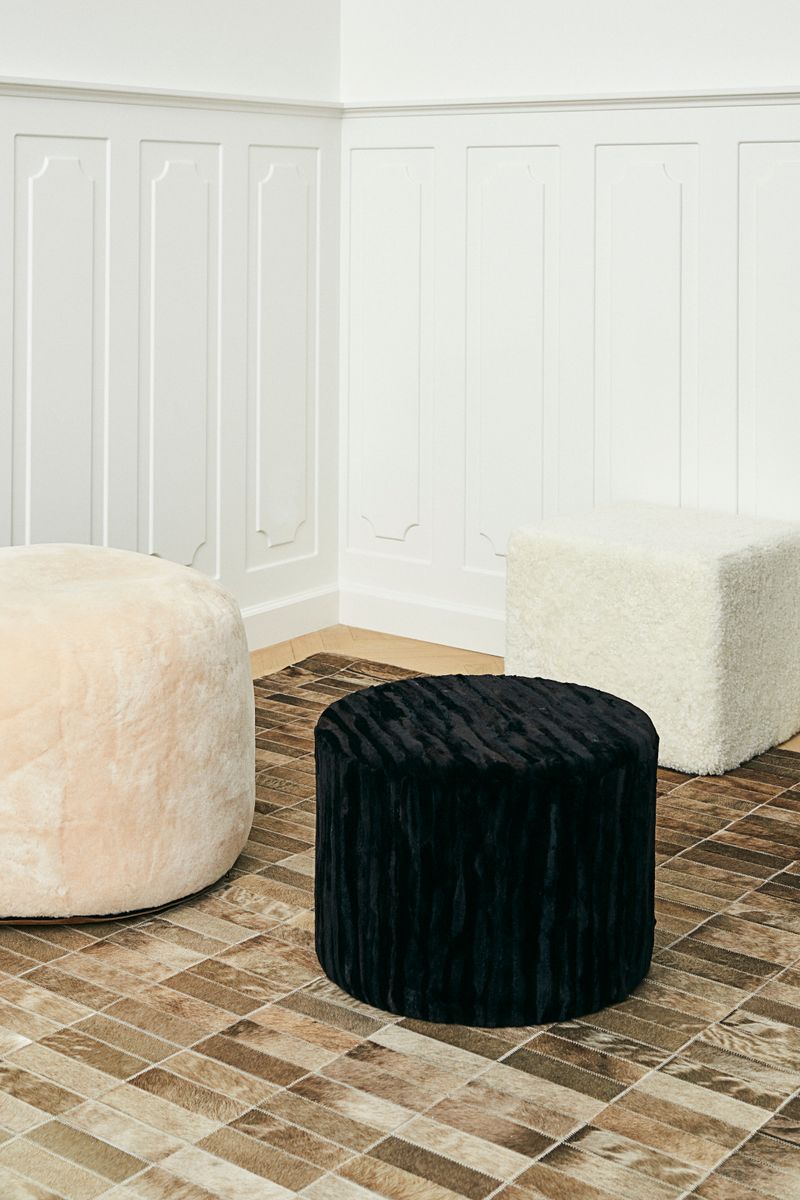 Round Moccasin Pouf | ø55xH36cm Chestnut