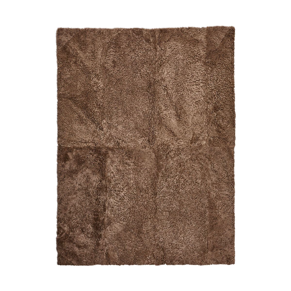 Tapis design en peau de mouton bouclée à laine courte Taupe