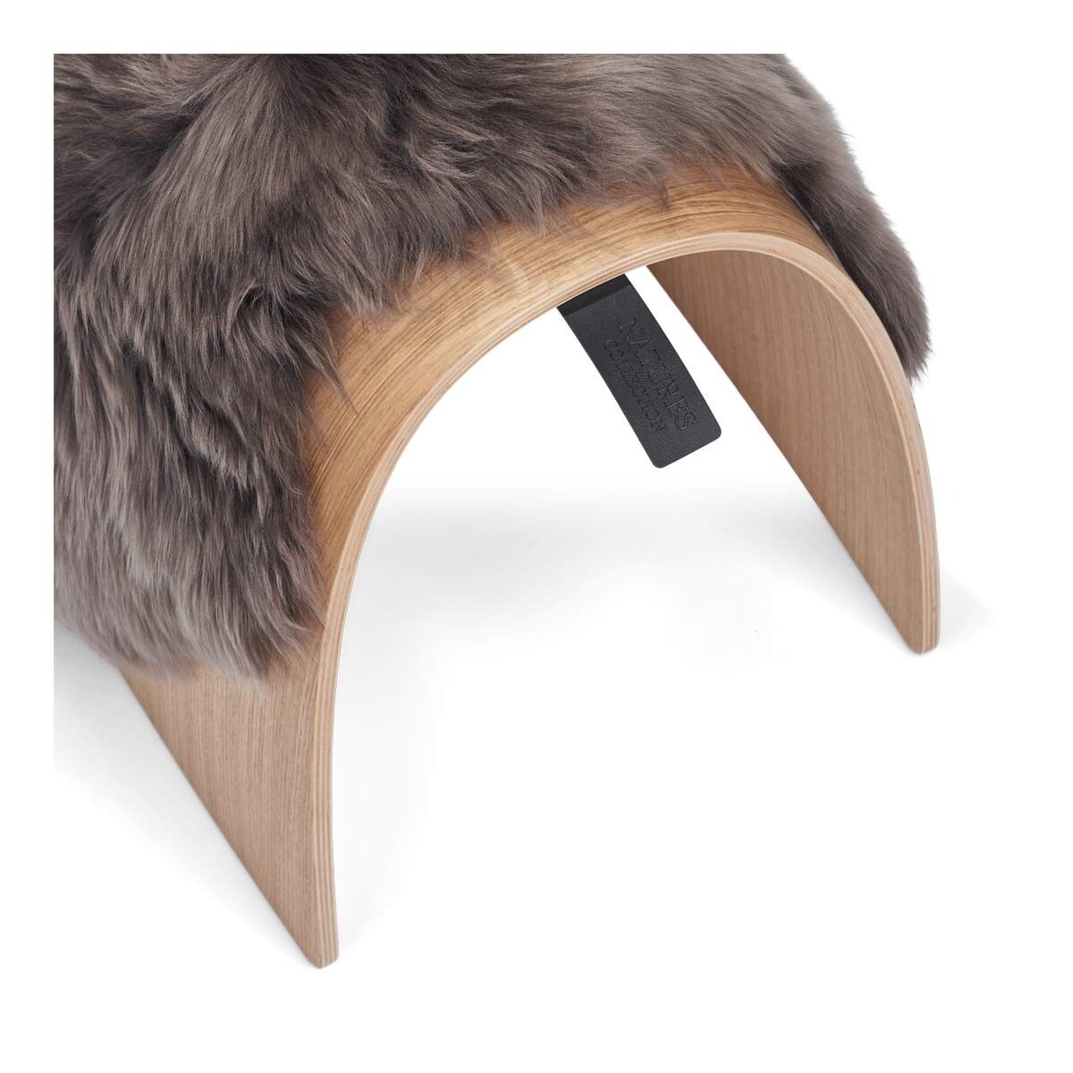 Dessus de tabouret en peau de mouton | Laine longue Noyer