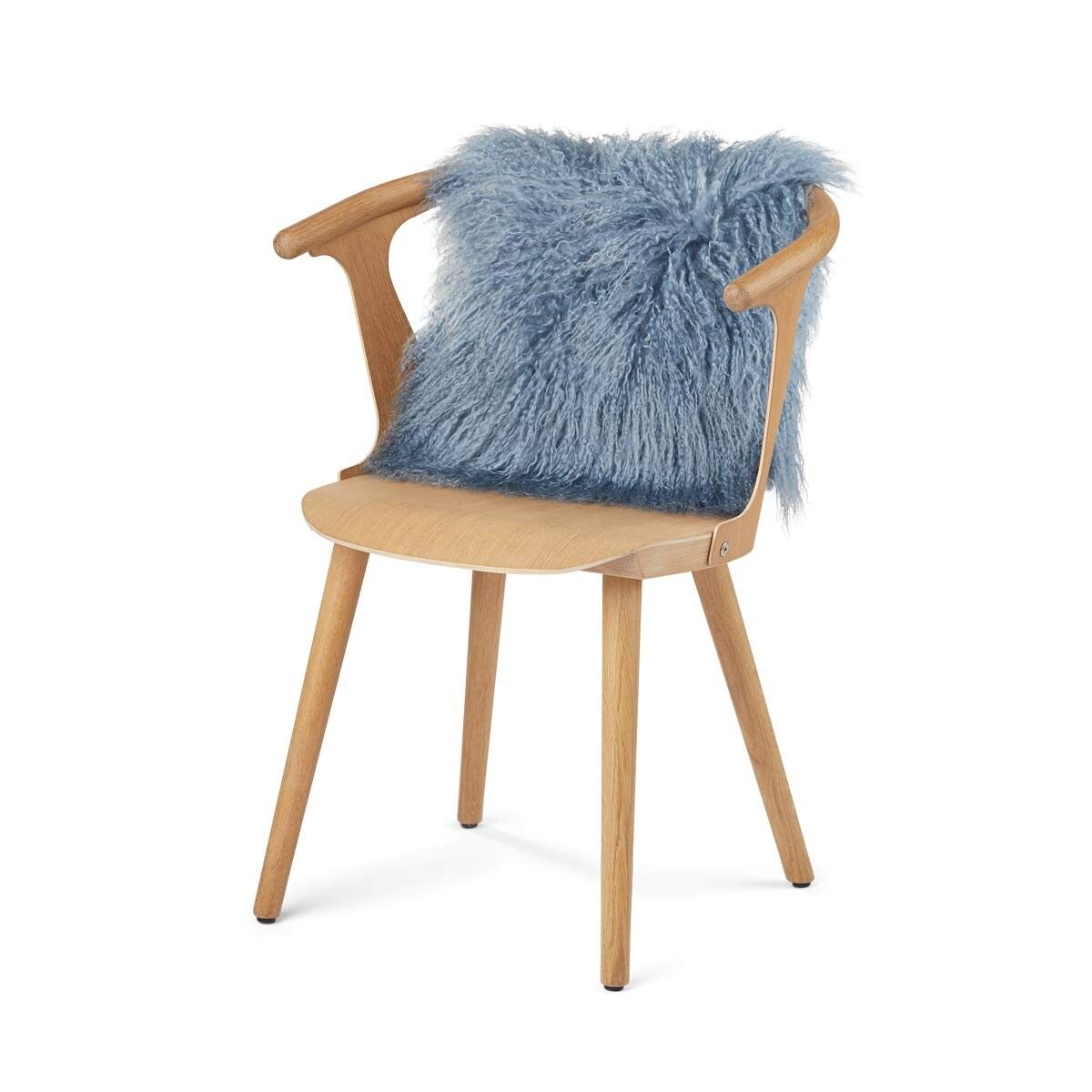 Coussin en peau de mouton bouclée | double face | 56x56 cm | 40x40 cm Gris ciel
