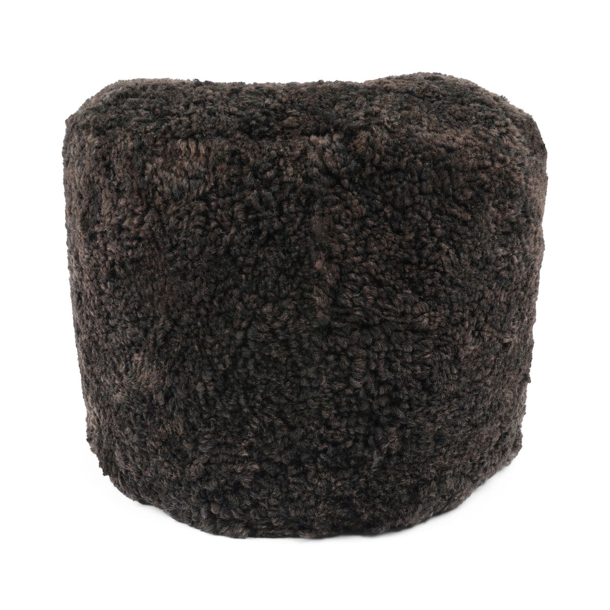 Pouf en peau de mouton bouclée | Laine courte