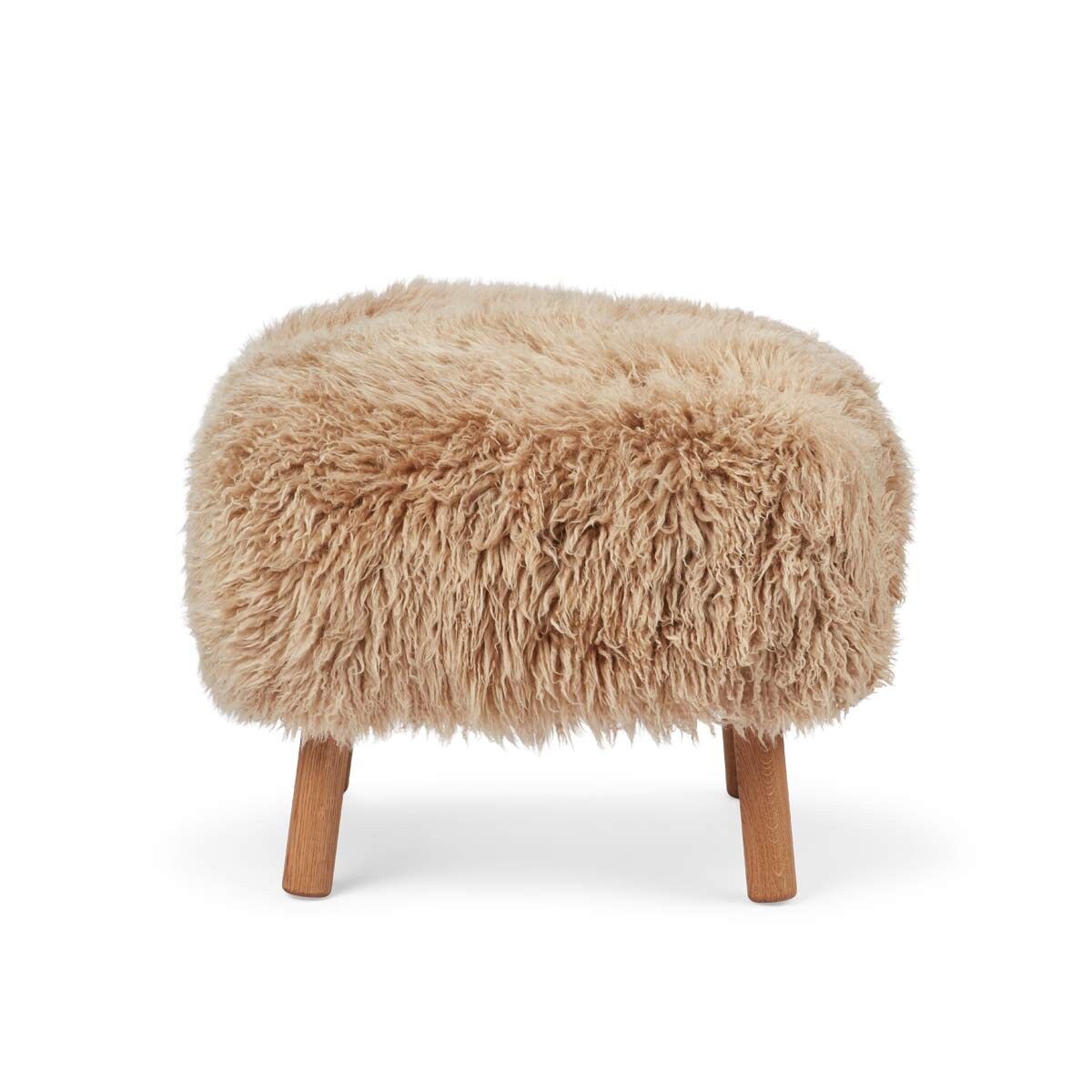 Repose-pieds Emily | Peau de mouton  | Laine longue Miel