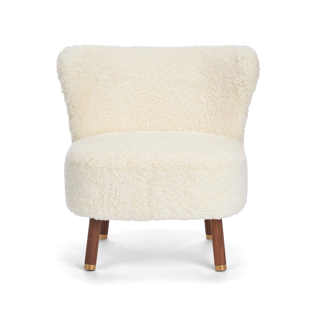Fauteuil lounge Emil | Laine courte Ivoire