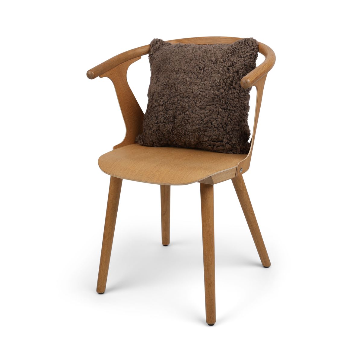 Coussin en peau de mouton | Laine courte | Nouvelle-Zélande | 40x40 cm Champignon