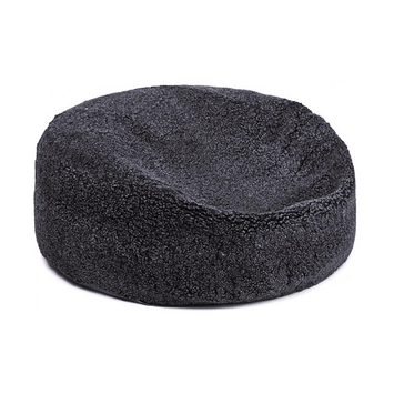 Pouf rond en peau de mouton | Laine courte