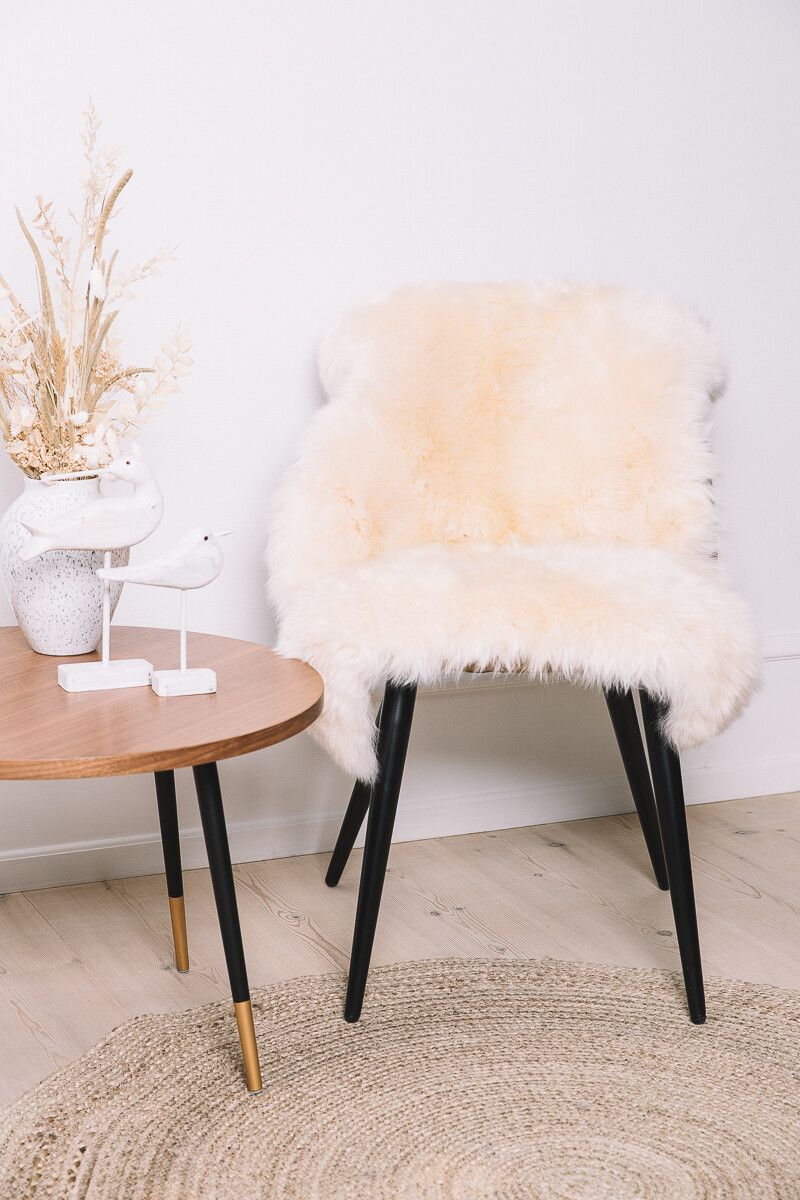 Tapis en peau de mouton mérinos | Laine longue | 90x60 cm 