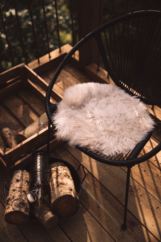 Dessus de siège premium | Laine longue | Nouvelle-Zélande | Ø34 cm Linge