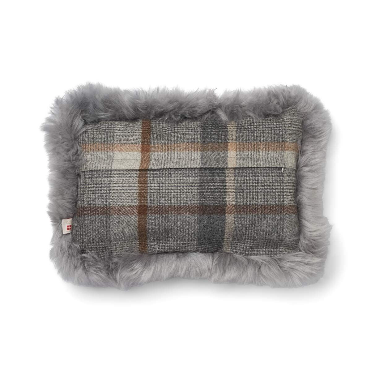 Coussin en laine | double face | garniture LW | 52x52 cm | 34x52 cm Glencheck-Gris/Gris clair