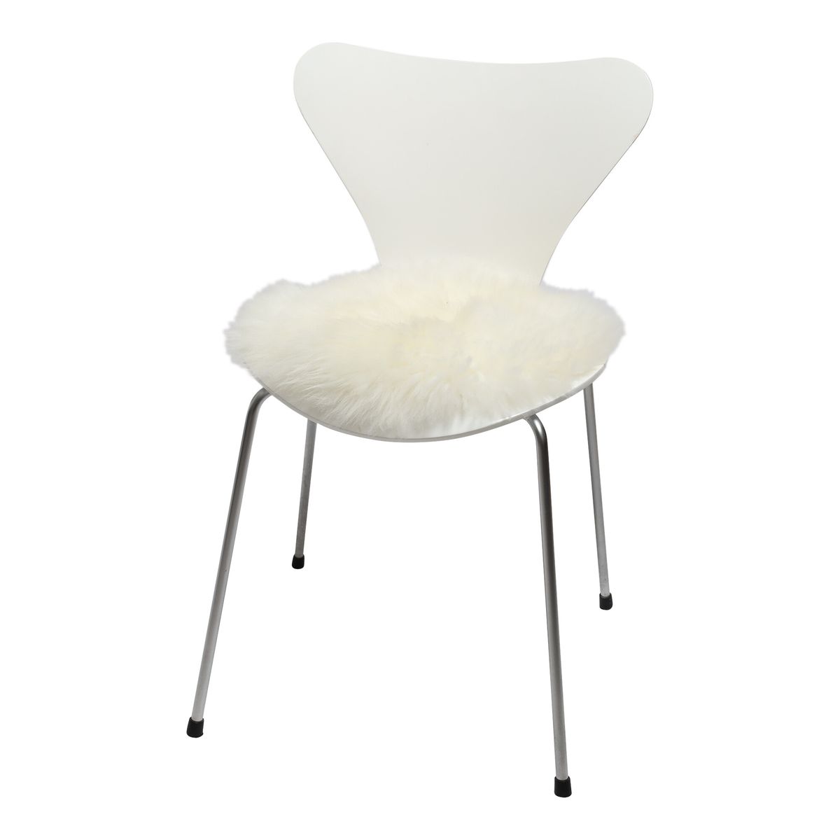 Dessus de siège en peau de mouton | Laine longue | Lot de 2 | Ø35 cm