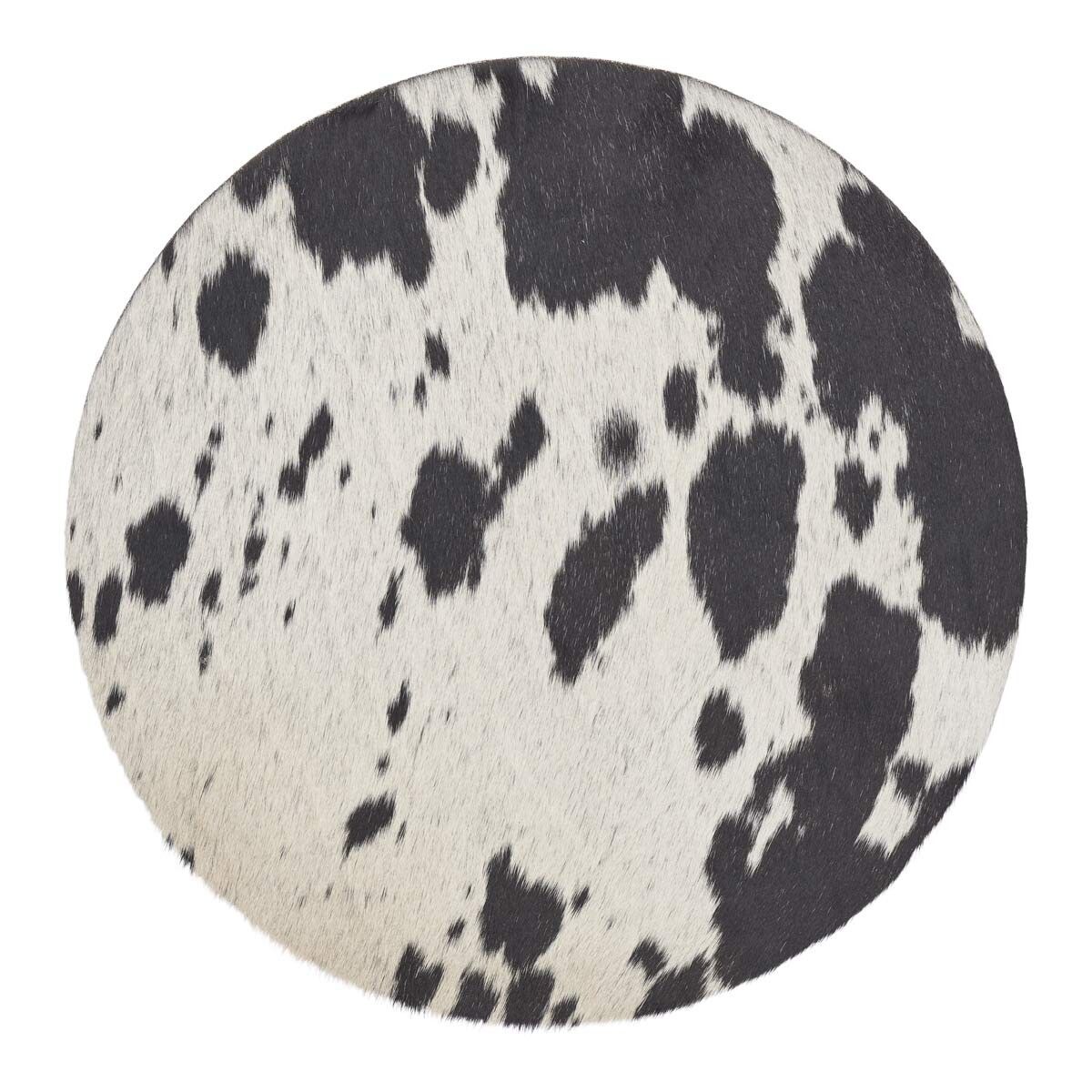 Dessus de siège en cuir de veau | Ø37 cm Sel/Poivre/Noir/Blanc