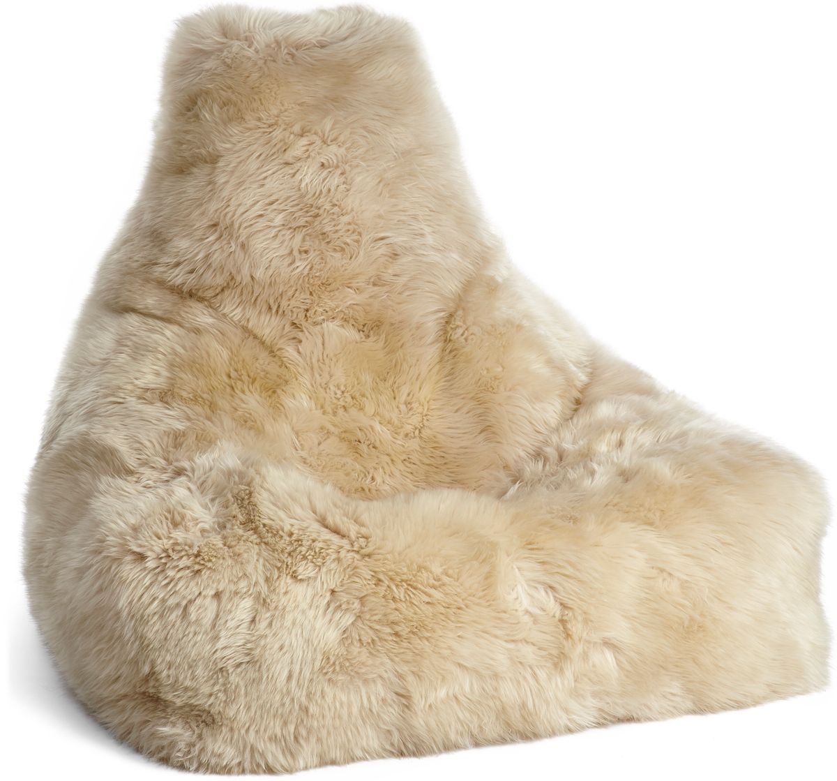 Fauteuil pouf en peau de mouton | Laine longue