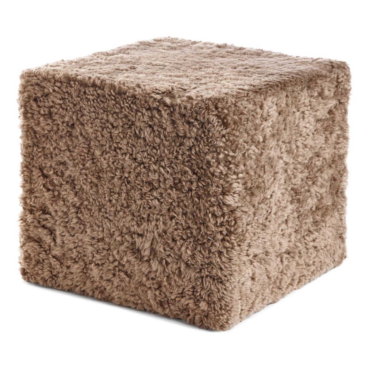 Pouf en peau de mouton bouclée | Laine courte