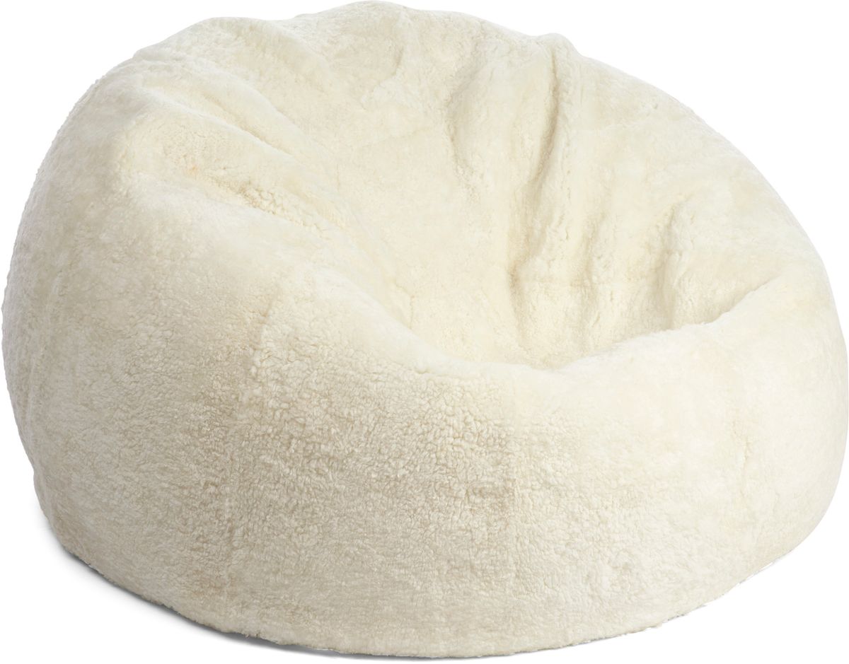 Pouf rond en peau de mouton | Laine courte | Moyenne | Grande