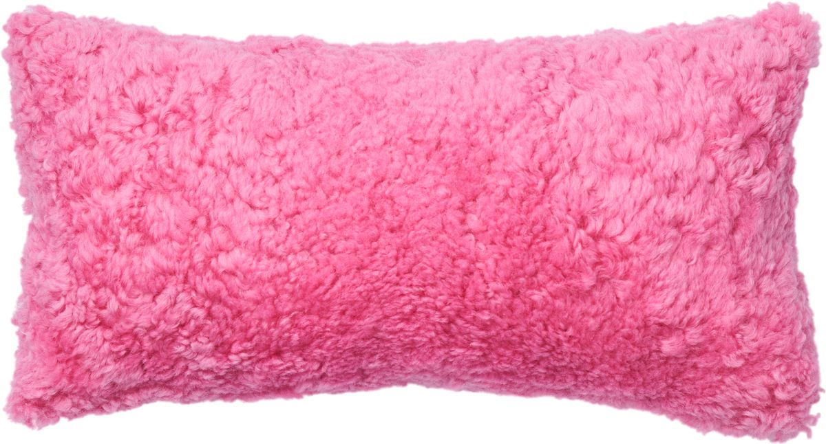Coussin en laine courte | Double face | 30x60 cm Rose Léger