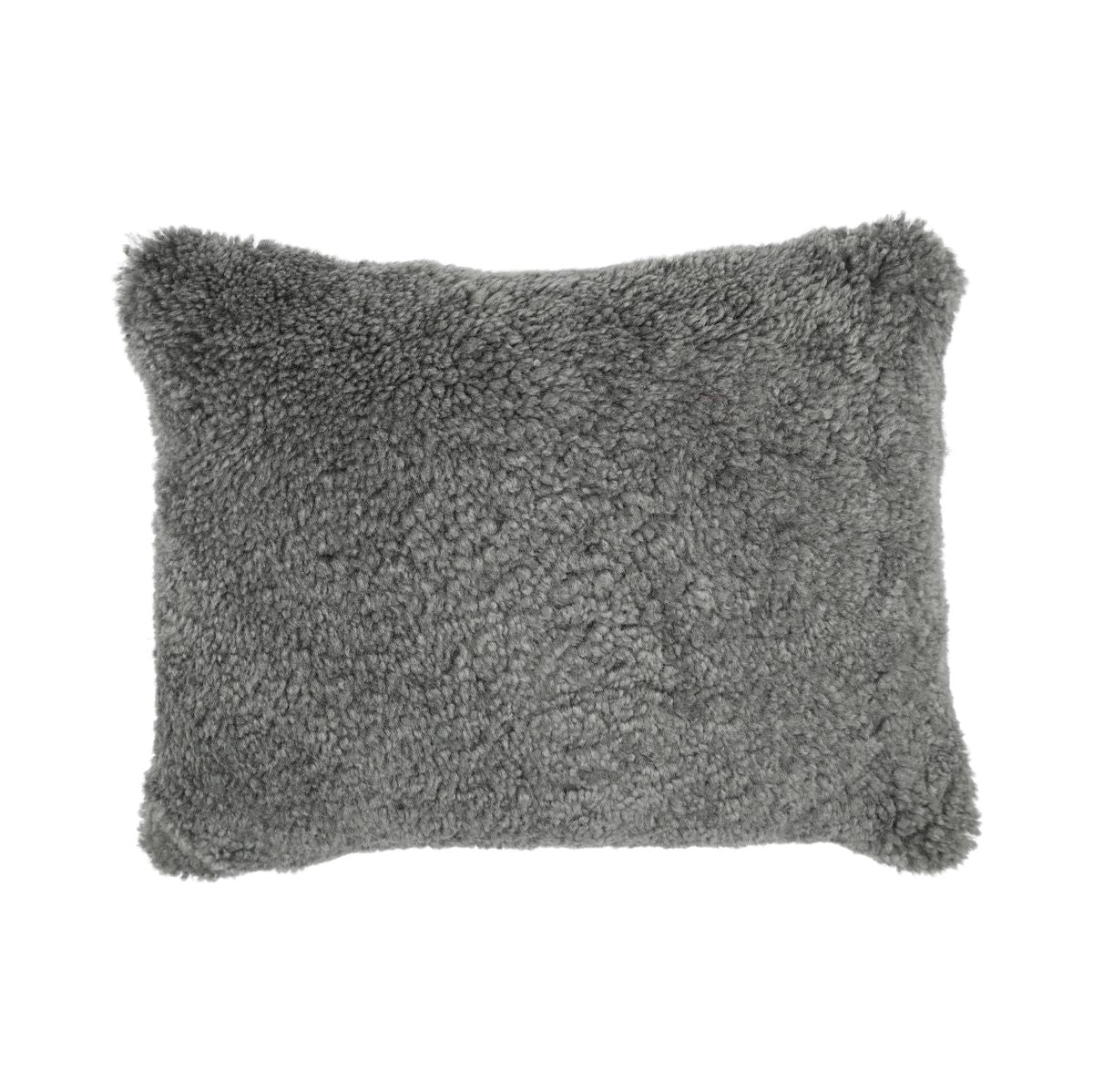 Coussin en peau de mouton | Laine courte | Nouvelle-Zélande | 35x45 cm Scandinavie Gris clair