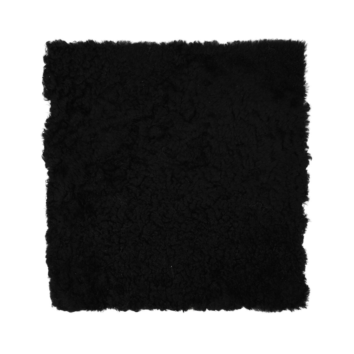 Dessus de siège en laine courte de Nouvelle-Zélande | 40 x 40 cm Noir