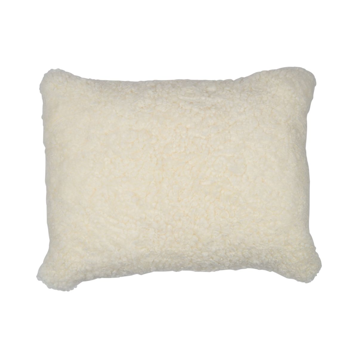 Coussin en peau de mouton | Laine courte | Nouvelle-Zélande | 35x45 cm Blanc
