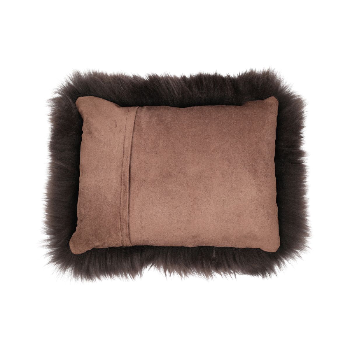 Coussin en peau de mouton | Laine longue | Nouvelle-Zélande | 35x45 cm Chocolat
