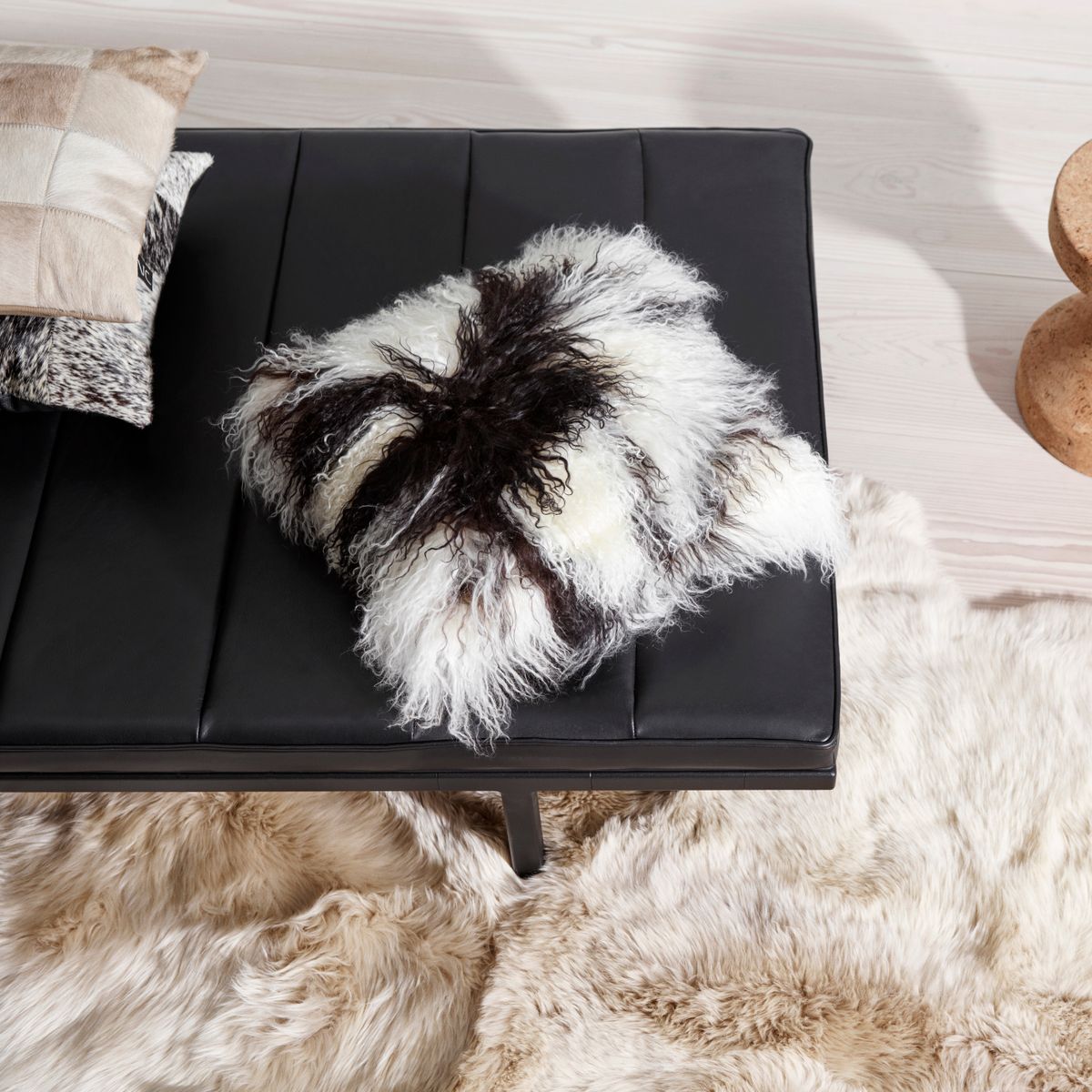 Coussin bouclé | 28x56 cm Lever de soleil arctique