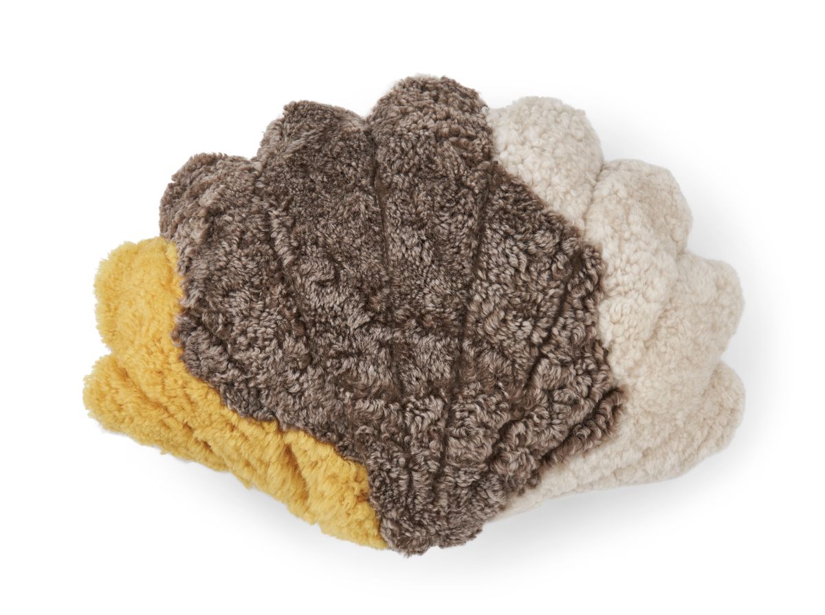Coussin à motifs de coquillages | Moyen | 35x50 cm | 42x58 cm | 75x54 cm Jaune/Taupe/Beige