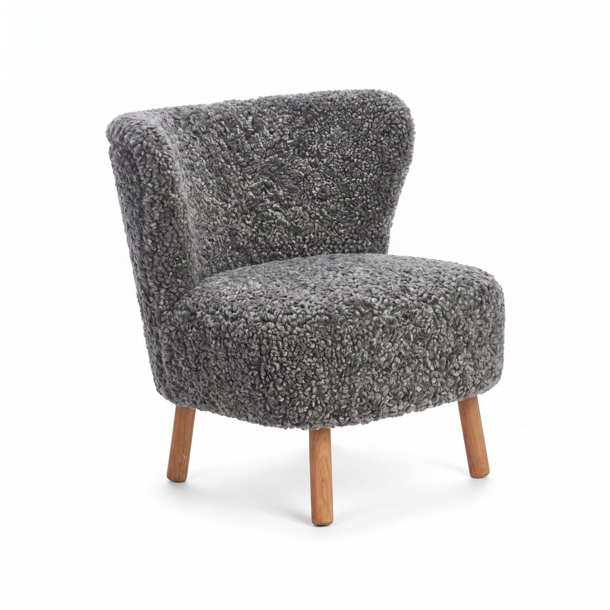 Fauteuil lounge Emil | Laine courte