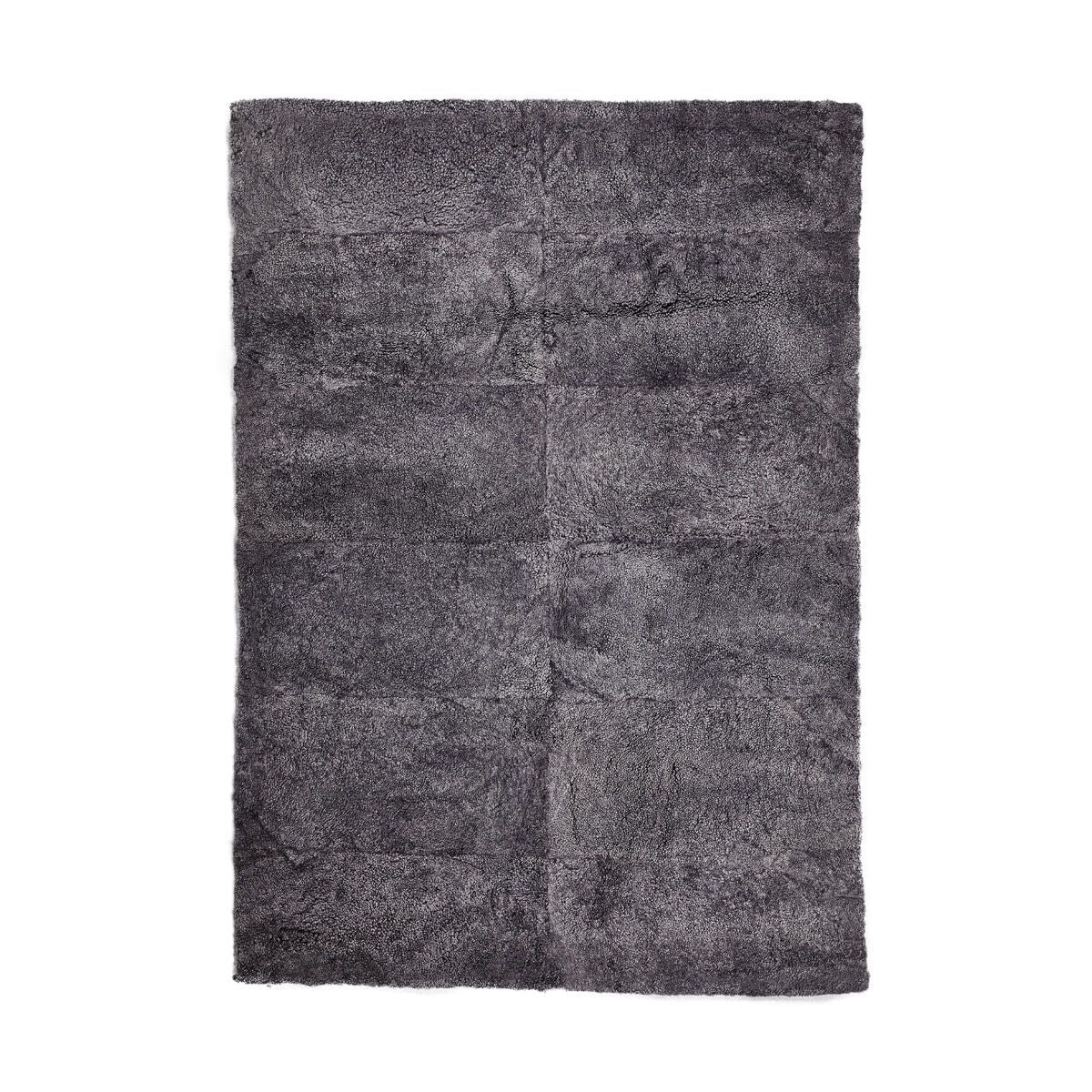 Tapis design en peau de mouton bouclée à laine courte Anthracite