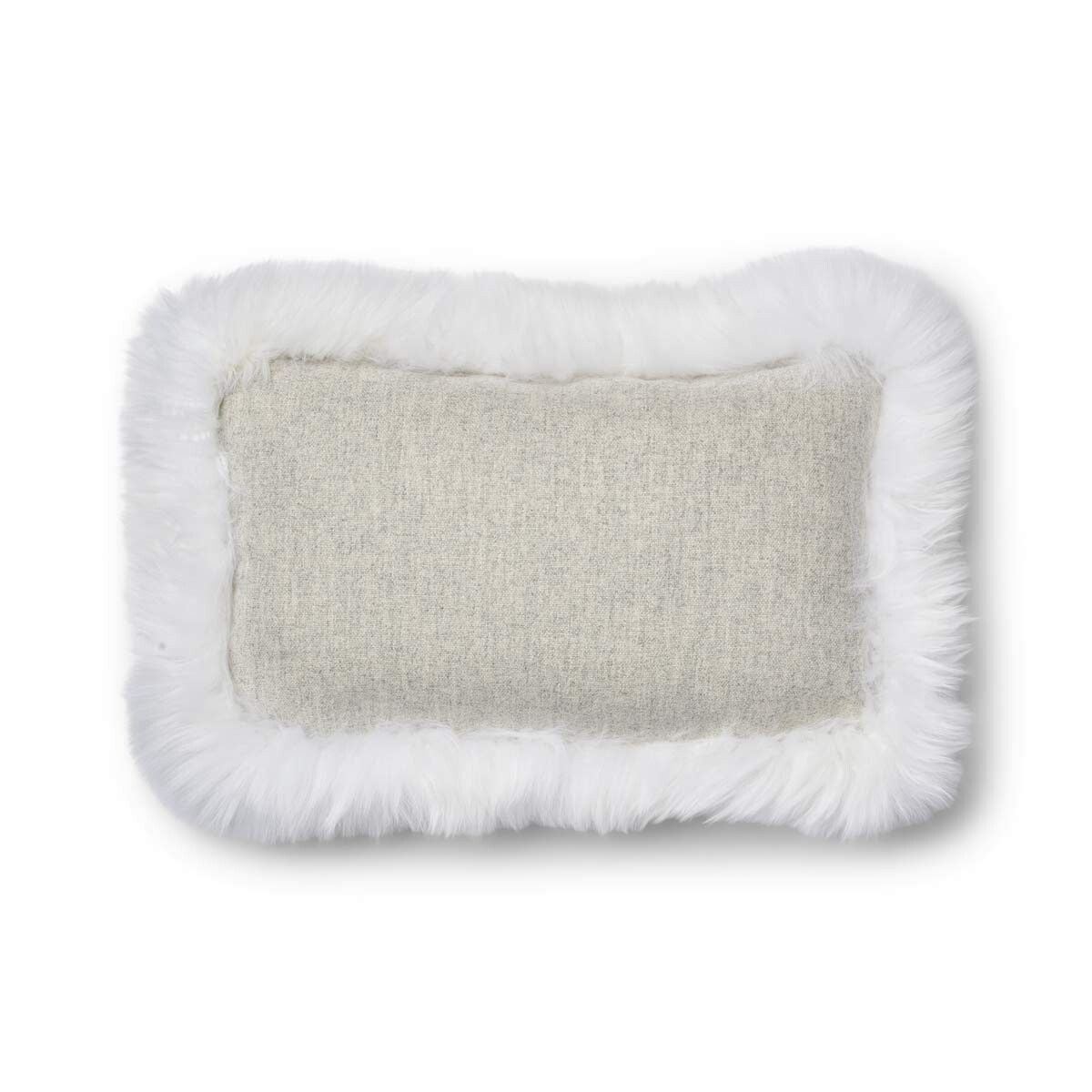 Coussin en laine | LW trim | 52x52 cm | 34x52 cm Argent/Ivoire