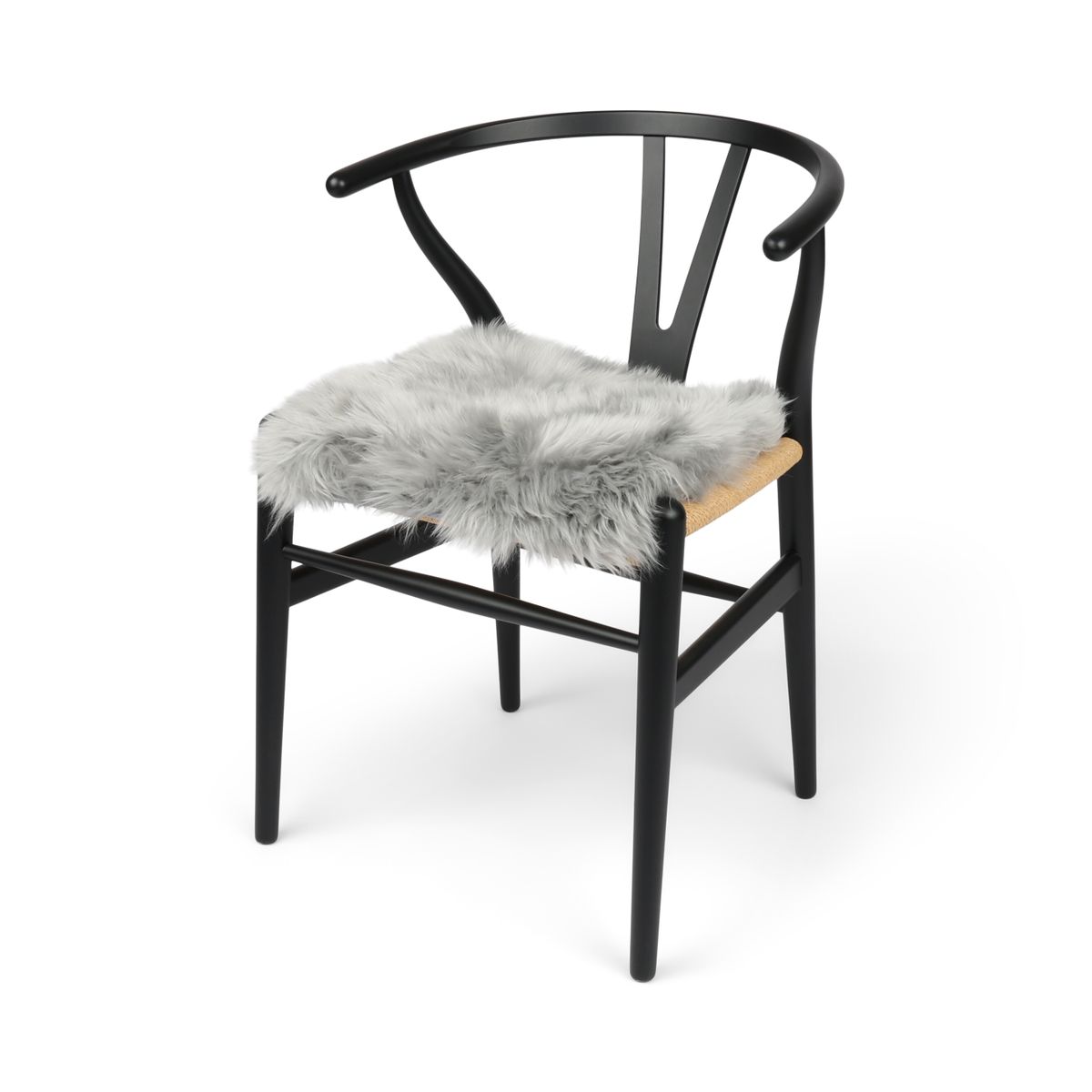 Dessus de siège avec envers | Laine longue | Nouvelle-Zélande | 40 × 40 cm Gris Léger