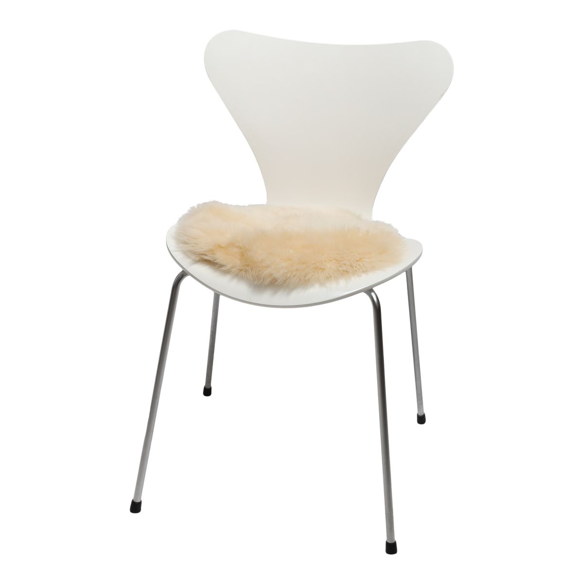 Dessus de siège en peau de mouton | Laine longue | Lot de 2 | Ø35 cm