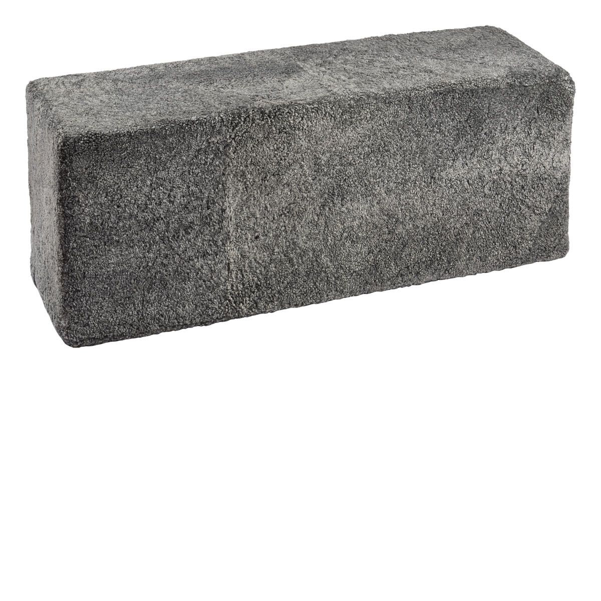 Short Wool Curly Sheepskin Pouf-Bench