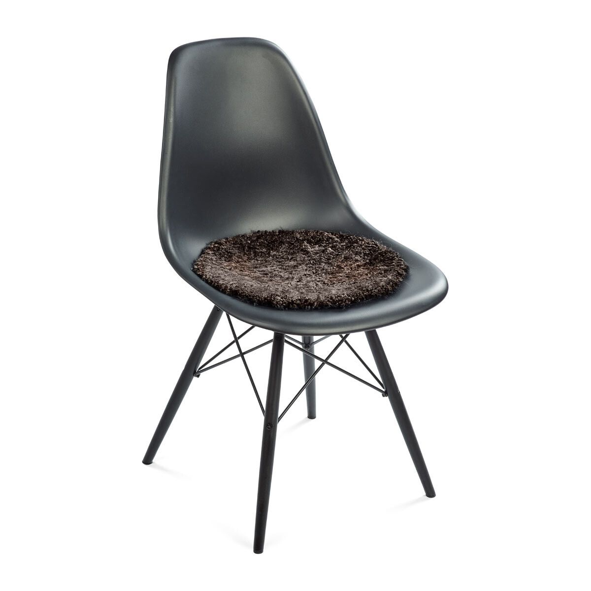 Short Wool Curly Sheepskin Seat Cover | Ø38 cm