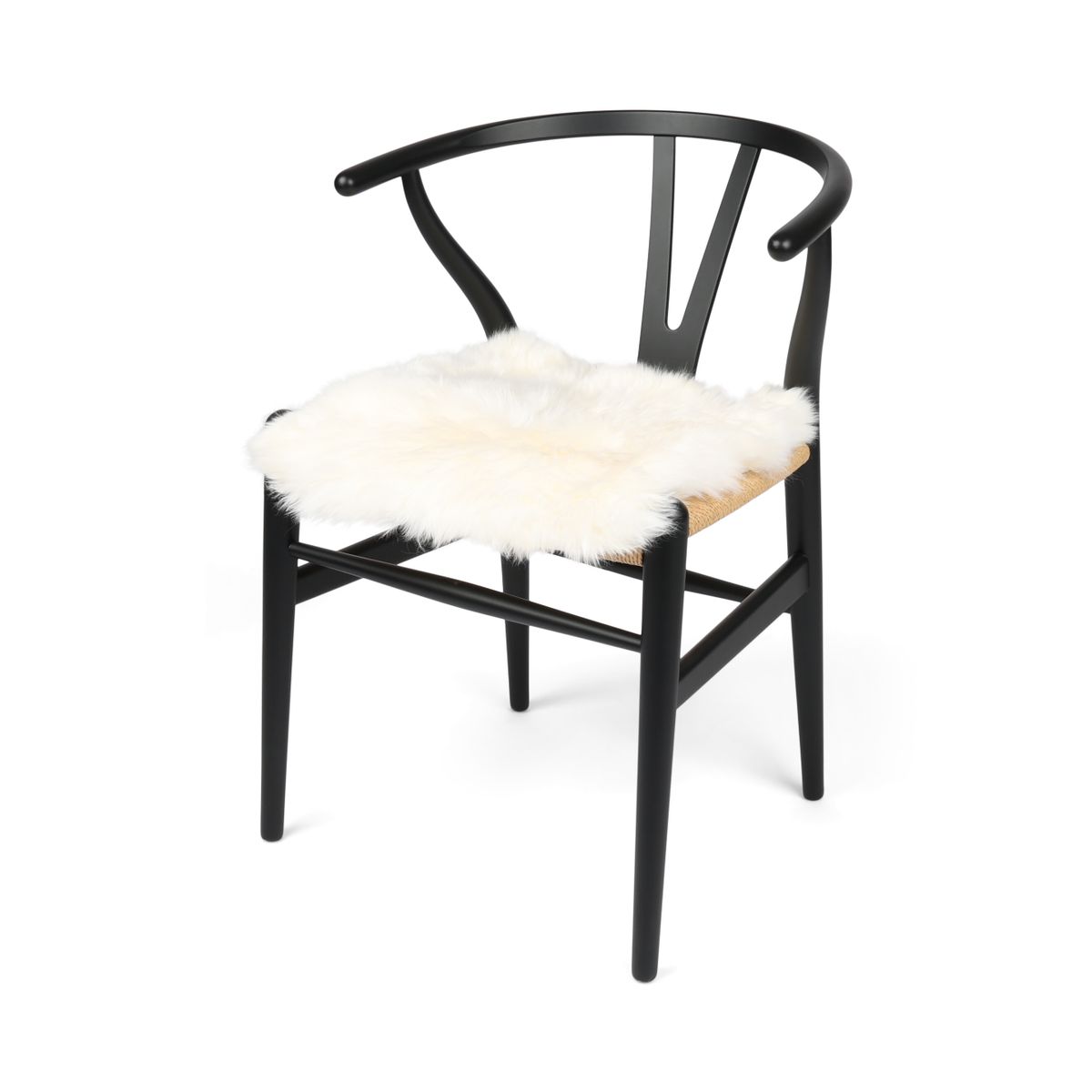 Dessus de siège avec envers | Laine longue | Nouvelle-Zélande | 40 × 40 cm Ivoire