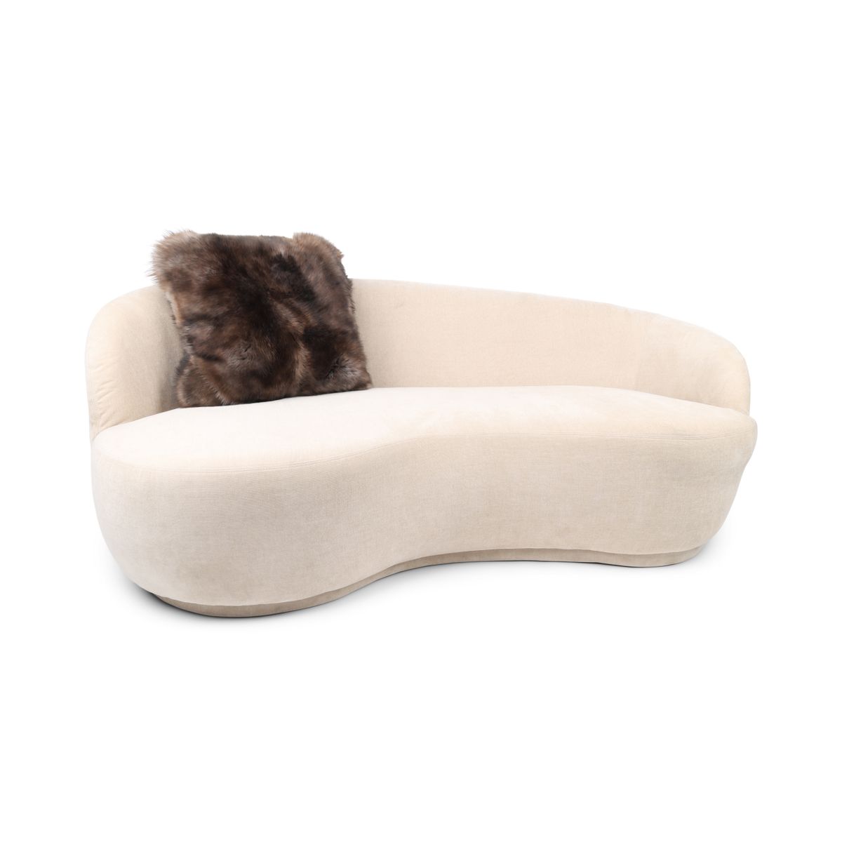 Coussin en peau de mouton Toscana | Poils longs | Double face Marron Foncé