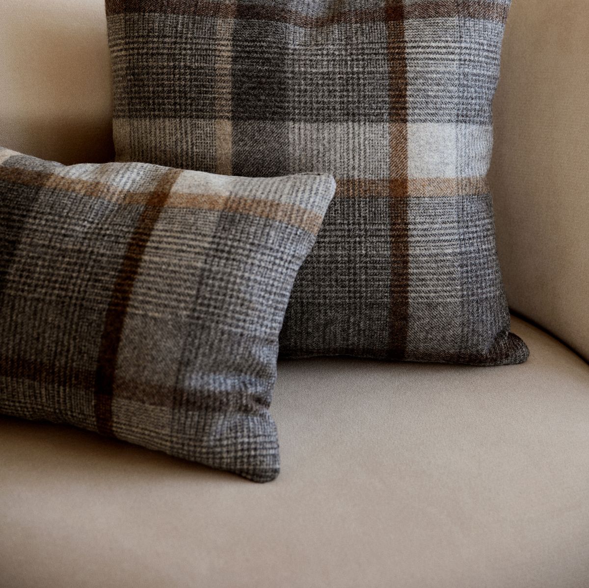 Coussin double face | 52x52 cm Cacao-Marron foncé