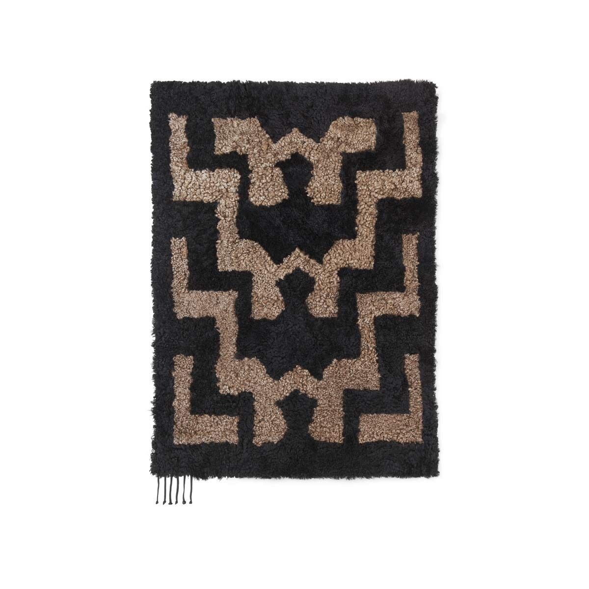 Tapis design en peau de mouton bouclée en laine courte | 70x100 cm