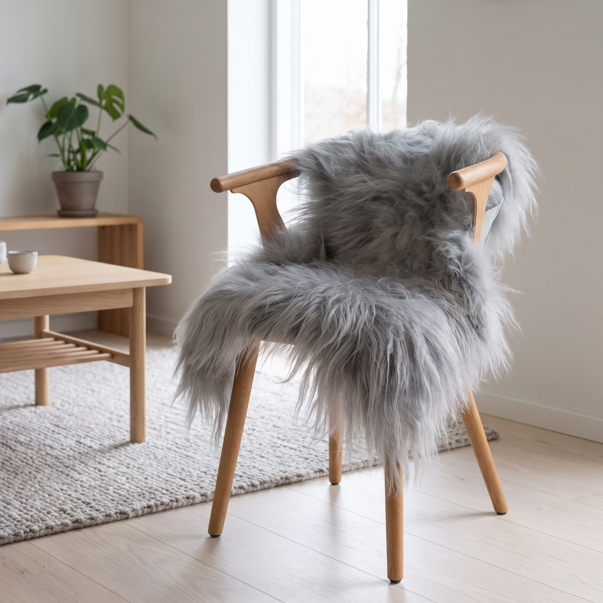 Peau de mouton islandaise | Couleurs naturelles | 90 +cm Argent