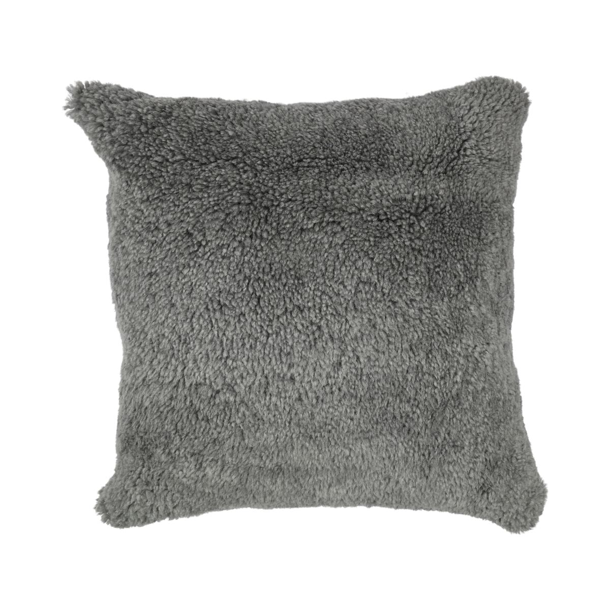 Coussin en peau de mouton | Laine courte | Nouvelle-Zélande | 50x50 cm Scandinavie Gris clair
