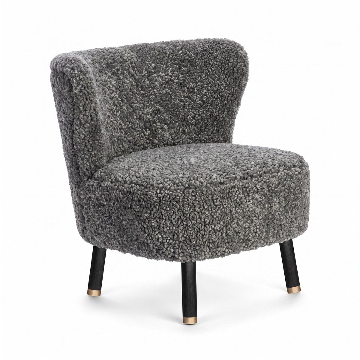 Fauteuil lounge Emil | Laine courte Graphite