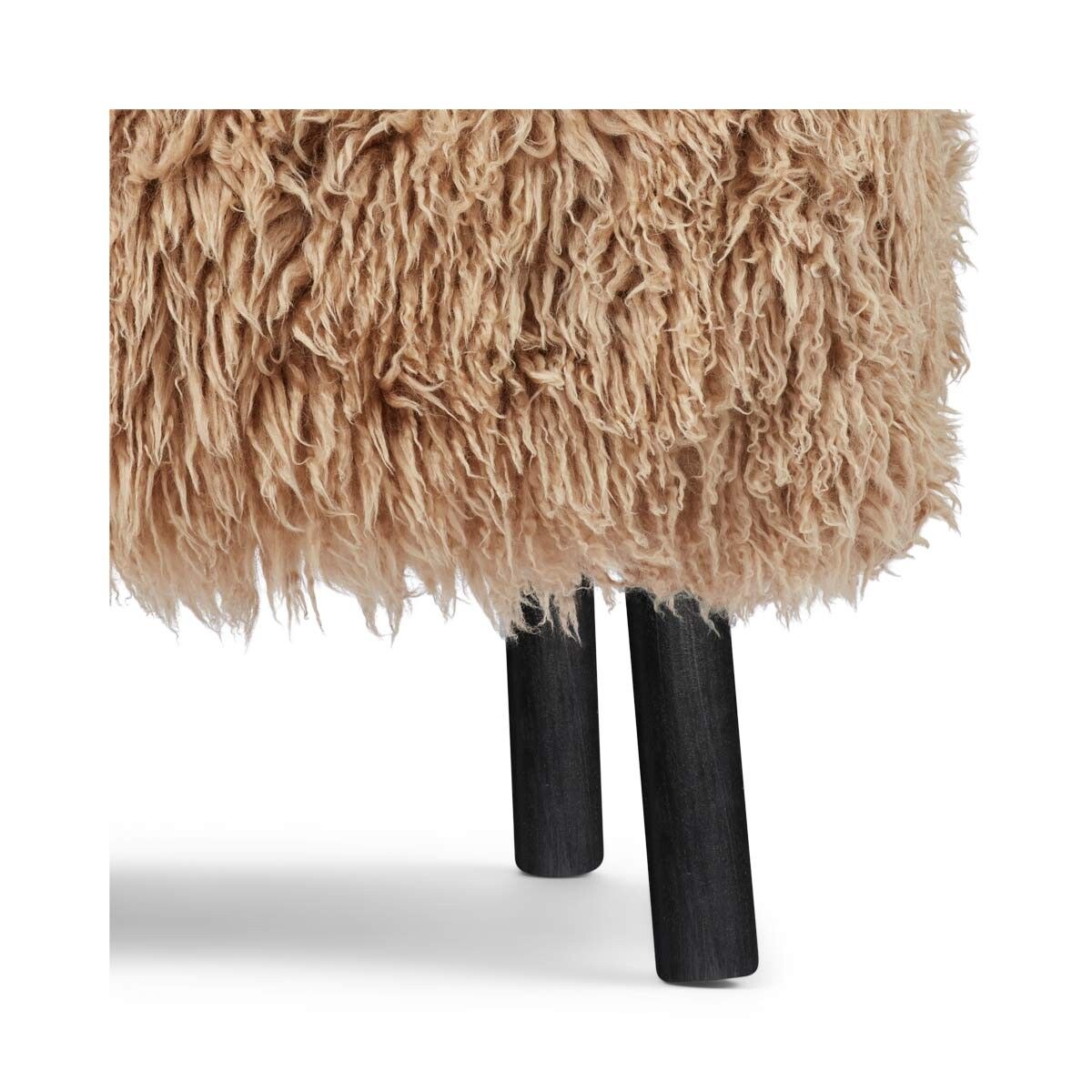 Repose-pieds Emily | Peau de mouton  | Laine longue Miel
