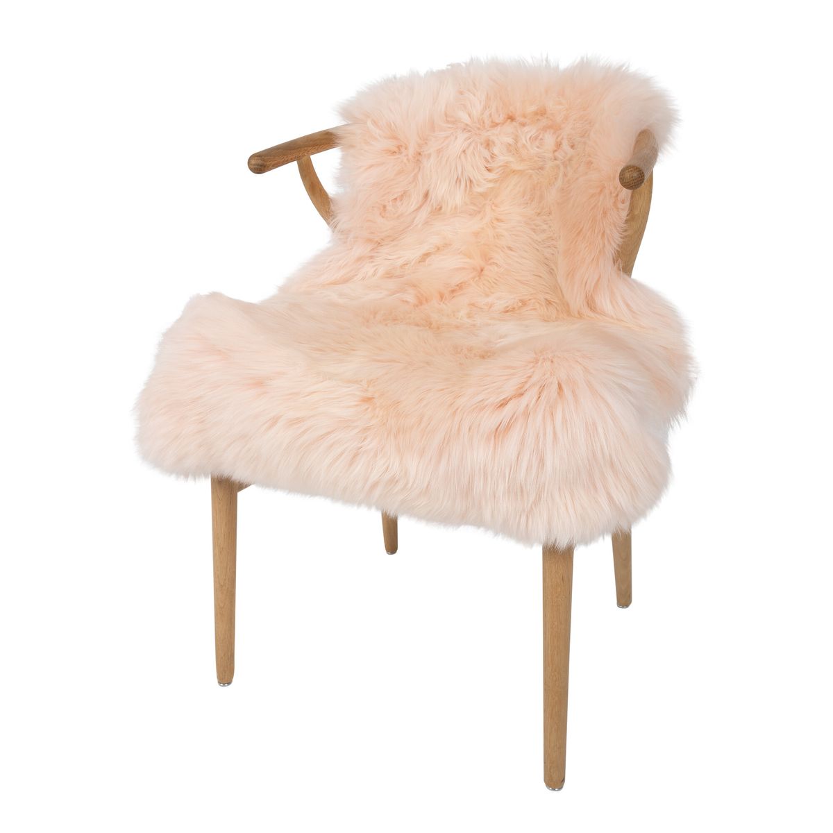 Tapis en peau de mouton mérinos | Laine longue | 90x60 cm Princesse Peach